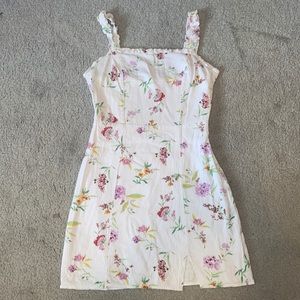 Pacsun White floral linen mini dress